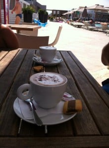 cappucino at the pool